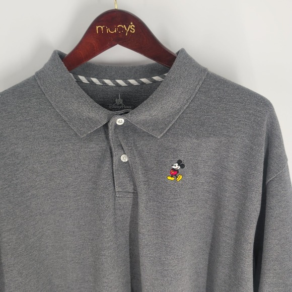 Disney Parks Short Sleeve Mickey Mouse Logo Pullover‎ Polo Shirt Gray Size XL - Picture 3 of 8